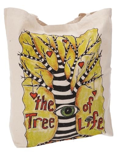 GURU SHOP No Time Shopper Tasche, Stabile Einkaufstasche, Strandtasche, Yogatasche - The Tree of Life, Unisex - Erwachsene, Baumwolle, 48x45x13 cm von GURU SHOP