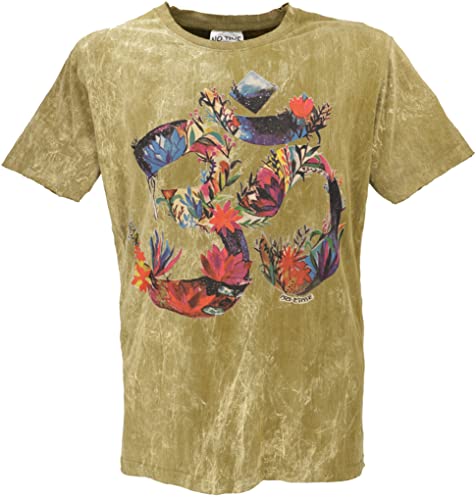 GURU SHOP No Time T-Shirt, Flower Power OM/Massala, Baumwolle, Size:M von GURU SHOP