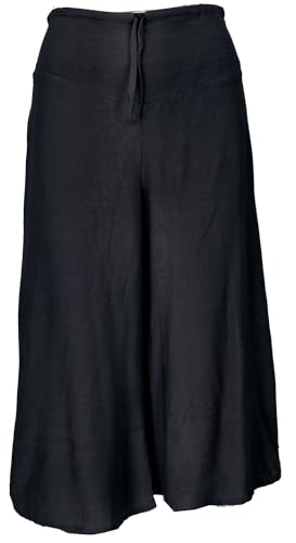 GURU SHOP Palazzohose, 7/8 Hosenrock, Boho Schlaghose, Sommerhose - Schwarz, Damen, Synthetisch, Size:L/XL GURU SHOP Palazzohose, 7/8 Hosenrock, Boho Schlaghose, Sommerhose - Schwarz, Damen, Synthetisch, Size:L/XL von GURU SHOP