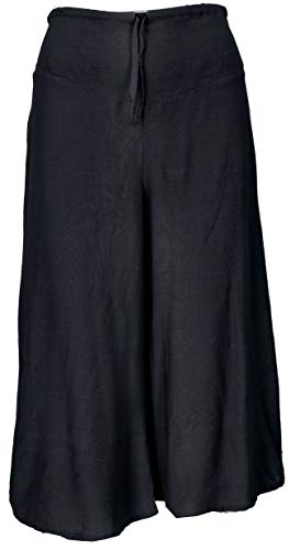 GURU SHOP Palazzohose, 7/8 Hosenrock, Schlaghose, Sommerhose, Schwarz, Synthetisch, Size:L/XL (40) von GURU SHOP