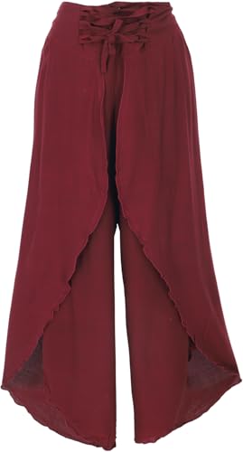 GURU SHOP Palazzohose, Boho Hosenrock, Sommerhose - Weinrot, Damen, Synthetisch von GURU SHOP