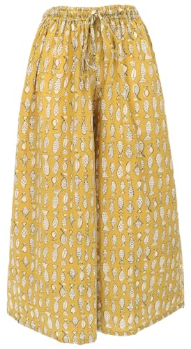 GURU SHOP Palazzohose, Hosenrock, Baumwollhose mit Handgefertigtem Druck - Kurkuma, Damen, Baumwolle, Size:L GURU SHOP Palazzohose, Hosenrock, Baumwollhose mit Handgefertigtem Druck - Kurkuma, Damen, Baumwolle, Size:L von GURU SHOP