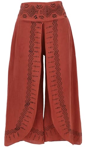 GURU SHOP Palazzohose, Hosenrock, Bedruckte Natürliche Boho Schlaghose, Sommerhose - Rostorange, Damen, Size:L GURU SHOP Palazzohose, Hosenrock, Bedruckte Natürliche Boho Schlaghose, Sommerhose - Rostorange, Damen, Size:L von GURU SHOP