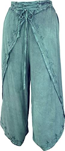 GURU SHOP Palazzohose, Hosenrock, Orienthose, Sommerhose, Damen, Aqua, Synthetisch, Size:38 von GURU SHOP