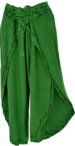 GURU SHOP Palazzohose, Hosenrock, Orienthose, Sommerhose, Damen, Grün, Synthetisch, Size:38 von GURU SHOP