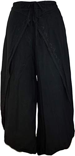 GURU SHOP Palazzohose, Hosenrock, Orienthose, Sommerhose, Damen, Schwarz, Synthetisch, Size:38 von GURU SHOP