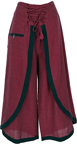 GURU SHOP Palazzohose, Hosenrock, Orienthose, Sommerhose, Weinrot, Baumwolle, Size:M (38) von GURU SHOP