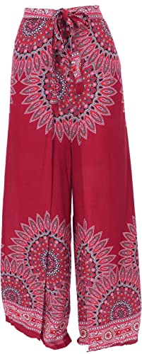 GURU SHOP Palazzohose, Langer Hosenrock, Wickelhose, Sommerhose, Damen, Weinrot, Synthetisch, Size:40 von GURU SHOP