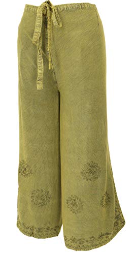 GURU SHOP Palazzohose, Langer Hosenrock, Wickelhose, Sommerhose Lemon, Damen, Modell 3, Synthetisch, Size:38 von GURU SHOP