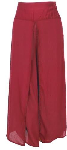 GURU SHOP Palazzohose, Offene Boho Sommerhose, Hosenrock - Rot, Damen, Synthetisch von GURU SHOP