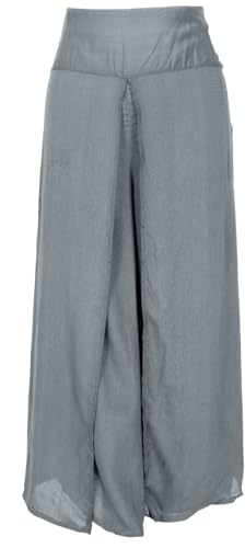 GURU SHOP Palazzohose, Offene Boho Sommerhose, Hosenrock - Silbergrau, Damen, Synthetisch von GURU SHOP