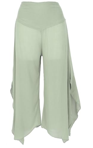 GURU SHOP Palazzohose, Weite Boho Sommerhose, Weiter Hosenrock - Pistazie, Damen, Size:L GURU SHOP Palazzohose, Weite Boho Sommerhose, Weiter Hosenrock - Pistazie, Damen, Size:L von GURU SHOP