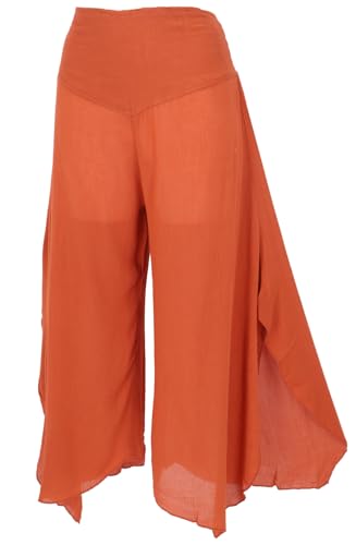 GURU SHOP Palazzohose, Weite Boho Sommerhose, Weiter Hosenrock - Rostorange, Damen, Synthetisch, Size:M GURU SHOP Palazzohose, Weite Boho Sommerhose, Weiter Hosenrock - Rostorange, Damen, Synthetisch, Size:M von GURU SHOP