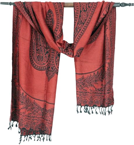 GURU SHOP Pashmina-Viskose Schal, Indische Stola mit Paisley Muster, Herren/Damen, Rost, Synthetisch, Size:One Size, 200x70 cm GURU SHOP Pashmina-Viskose Schal, Indische Stola mit Paisley Muster, Herren/Damen, Rost, Synthetisch, Size:One Size, 200x70 cm von GURU SHOP