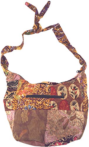 GURU SHOP Patchwork Batik Beutel, Sadhu Bag, Hippie Tasche, Schulterbeutel - Pink, Herren/Damen, Rosa, Baumwolle, Size:One Size, 25x35x5 cm, Alternative Umhängetasche, Handtasche aus Stoff von GURU SHOP