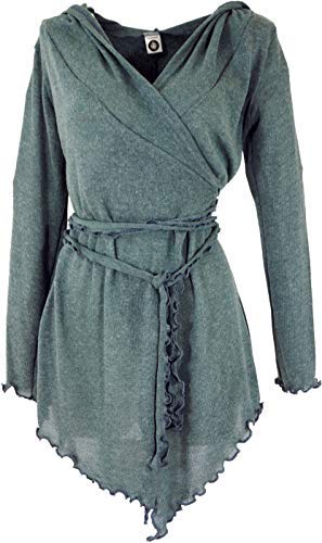 GURU SHOP Pixi Wickel-Strickjacke, Damen, Taubenblau, Baumwolle, Size:38 von GURU SHOP