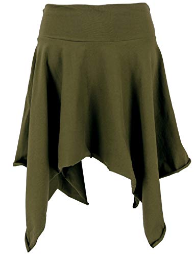 GURU SHOP Pixi Zipfelrock, Elfenrock/Top, Olive/Pixi, Baumwolle, Size:M/L (38) von GURU SHOP