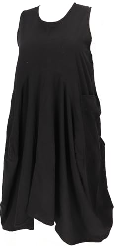 GURU SHOP Plus Size Kleid, Hängerchen, Sommerkleid - Schwarz, Damen, Baumwolle von GURU SHOP