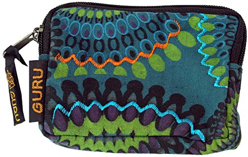 GURU SHOP Portemonnaie `Ethno` in Verschiedenen Farben, Herren/Damen, Türkis, Baumwolle, 8x12x1,5 cm, Portemonnaies von GURU SHOP