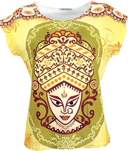 GURU SHOP Psytrance T-Shirt, Yoga T-Shirt, Retro T-Shirt, Damen, Tara, Synthetisch, Size:38 von GURU SHOP