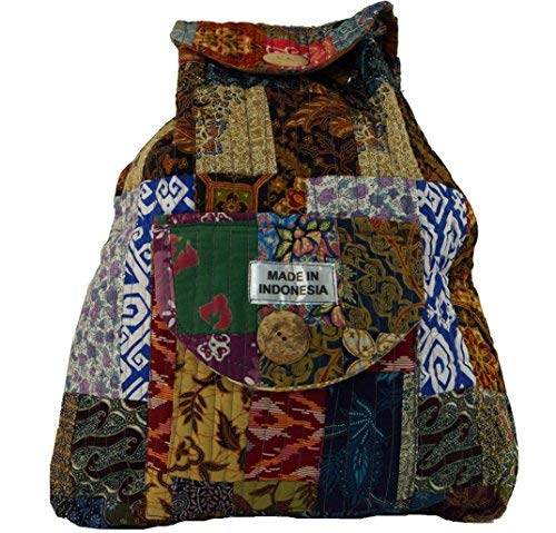 GURU SHOP Rucksack Patchwork, Herren/Damen, Mehrfarbig, Baumwolle, Size:One Size, 40x35x13 cm, Ausgefallene Stofftasche von GURU SHOP