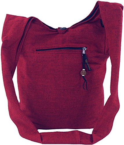 GURU SHOP Sadhu Bag, Goa Tasche, Schulterbeutel - Rot, Herren/Damen, Baumwolle, Size:One Size, 35x35x13 cm, Alternative Umhängetasche, Handtasche aus Stoff von GURU SHOP