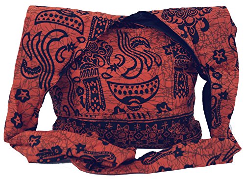 GURU SHOP Sadhu Bag, Schulterbeutel, Hippie Tasche - Orange, Herren/Damen, Baumwolle, Size:One Size, 30x32x10 cm, Alternative Umhängetasche, Handtasche aus Stoff von GURU SHOP