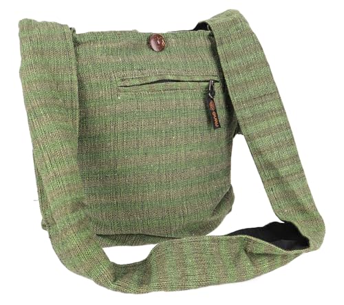 GURU SHOP Sadhu Bag Gestreift, Goa Tasche, Schulterbeutel - Grün, Unisex - Erwachsene, Baumwolle, 35x35x12 cm GURU SHOP Sadhu Bag Gestreift, Goa Tasche, Schulterbeutel - Grün, Unisex - Erwachsene, Baumwolle, 35x35x12 cm von GURU SHOP