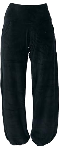 GURU SHOP Samt Pluderhose, Wohlfühlhose, Yogahose, Schwarz, Synthetisch, Size:S (36) von GURU SHOP