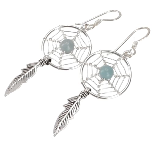 GURU SHOP Silberohrringe mit Traumfänger Ohrringe Calcedon, Modell 3, 4x1,2 cm GURU SHOP Silberohrringe mit Traumfänger Ohrringe Calcedon, Modell 3, 4x1,2 cm von GURU SHOP