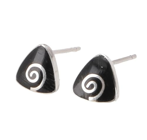 GURU SHOP Silberohrstecker Spirale, Onyx von GURU SHOP