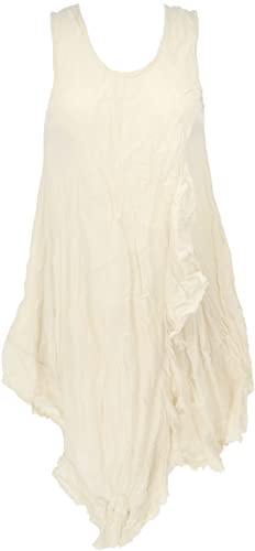 GURU SHOP Sommerkleid, Luftiges Krinkelkleid, Maxikleid, Strandkleid, Damen, Naturweiß, Baumwolle, Size:42 von GURU SHOP