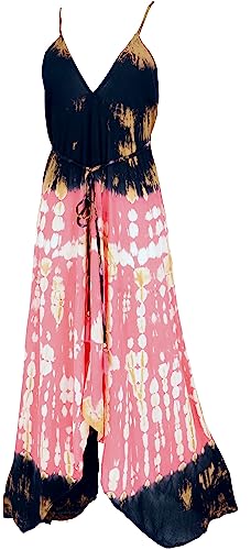 GURU SHOP Sommerkleid, Magic Dress, Maxirock, Batik Midikleid, Strandkleid, Damen, Rosa, Synthetisch, Size:40 von GURU SHOP