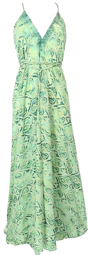 GURU SHOP Sommerkleid, Magic Dress, Seidiges Strandkleid, Maxikleid, Damen, Grün/türkis, Synthetisch, Size:40 von GURU SHOP