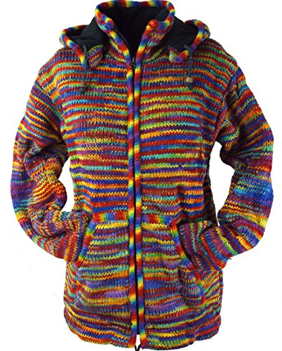 GURU SHOP Strickjacke Wolljacke Nepaljacke, Modell 12, Wolle, Size:S von GURU SHOP