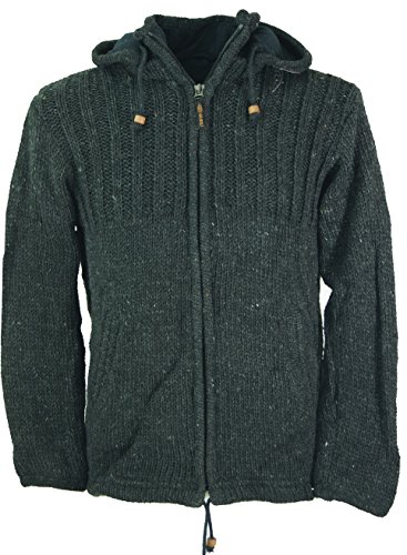 GURU SHOP Strickjacke, Wolljacke, Nepaljacke Anthrazit, Modell 1, Wolle, Size:XXL von GURU SHOP