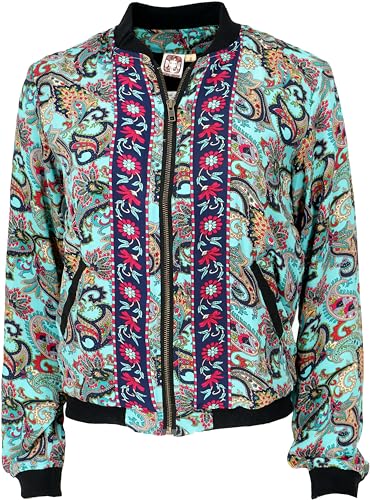 GURU SHOP Style Bomberjacke, Türkis, Synthetisch, Size:S (36) von GURU SHOP