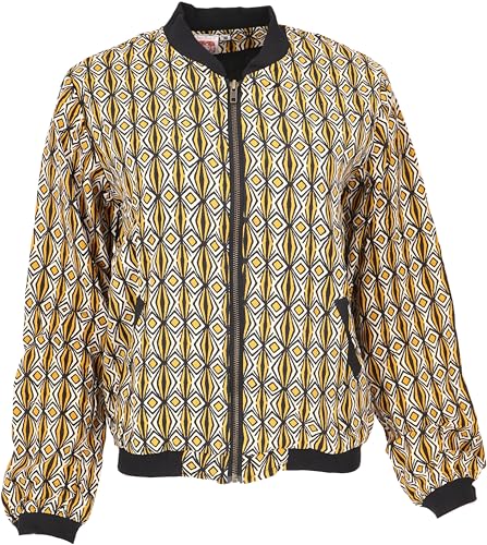 GURU SHOP Style Bomberjacke aus Baumwolle, Curry/schwarz, Synthetisch, Size:L (40) von GURU SHOP