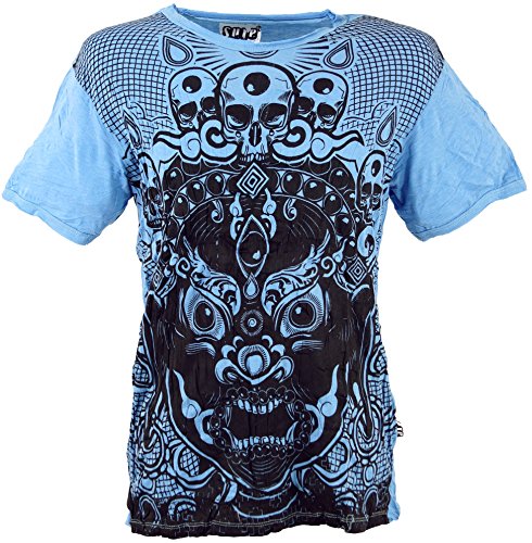 GURU SHOP Sure Herren T-Shirt Dämon, Hellblau, Baumwolle, Size:L von GURU SHOP