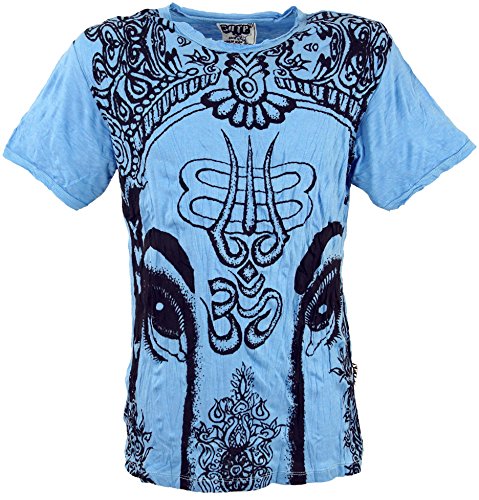 GURU SHOP Sure Herren T-Shirt Elefant, Hellblau, Baumwolle, Size:M von GURU SHOP