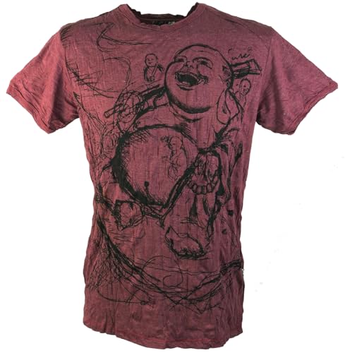 GURU SHOP Sure Herren T-Shirt Happy Buddha - Bordeaux, Size:M GURU SHOP Sure Herren T-Shirt Happy Buddha - Bordeaux, Size:M von GURU SHOP