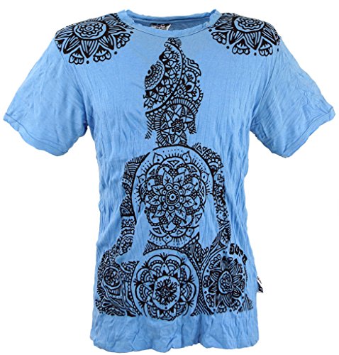 GURU SHOP Sure Herren T-Shirt Mandala, Hellblau, Baumwolle, Size:XL von GURU SHOP