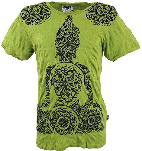 GURU SHOP Sure Herren T-Shirt Mandala, Lemon, Baumwolle, Size:L von GURU SHOP