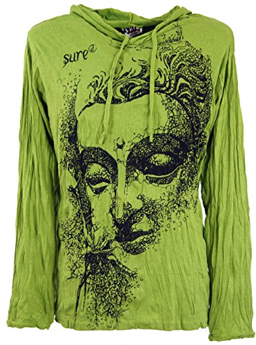 GURU SHOP Sure Langarmshirt, Kapuzenshirt Dreaming, Lemon, Baumwolle, Size:L von GURU SHOP