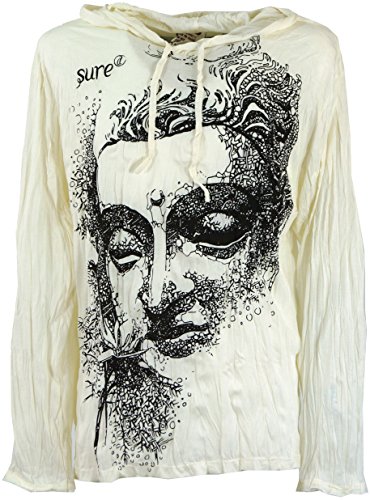 GURU SHOP Sure Langarmshirt, Kapuzenshirt Dreaming, Weiß, Baumwolle, Size:M von GURU SHOP