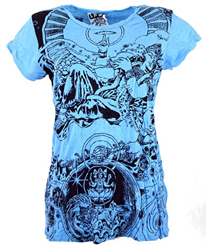 GURU SHOP Sure T-Shirt Meditation Thai, Hellblau, Baumwolle, Size:S (36) von GURU SHOP