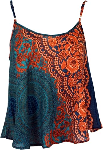 GURU SHOP Trägertop, Sommertop, Damentop, Strandtop - Türkis/orange, Synthetisch von GURU SHOP