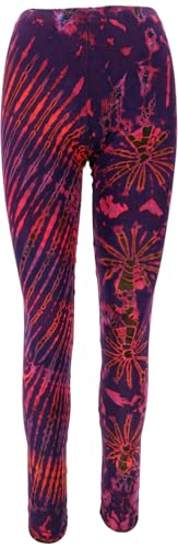 GURU SHOP Unikat Batik Damen Leggings, Stretch Hose Für Frauen, Yogahose - Beere, Synthetisch GURU SHOP Unikat Batik Damen Leggings, Stretch Hose Für Frauen, Yogahose - Beere, Synthetisch von GURU SHOP