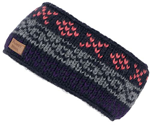 GURU SHOP Warmes Stirnband aus Wolle, Gestrickte Ohrenwärmer aus Nepal, Herren/Damen, Schwarz/bunt, Size:One Size von GURU SHOP