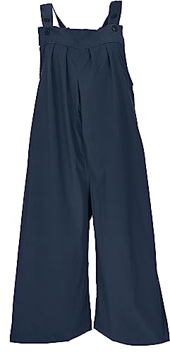 GURU SHOP Weite Cord Latzhose, Latzhose, Jumpsuit, Dunkelblau, Baumwolle, Size:L/XL (42) von GURU SHOP